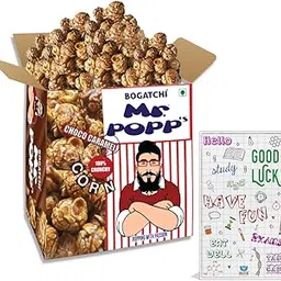 BOGATCHI Mr.POPP's Chocolate Crunchy Caramel Popcorn, Handcrafted Gourmet Popcorn, Best Exam Time Gift, 250g + Free Exam Time Greeting Card-picture-22