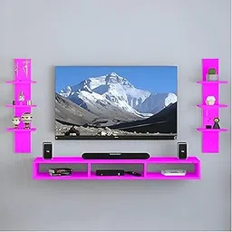 Artival Crafts Engineered Wood TV Unit for Living Room | Entertainment Cabinet with Storage | Modern Wooden TV Stand |(Ideal for 32-40 Inch) (Pink)-image-5