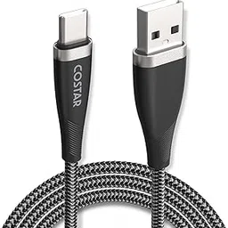 COSTAR USB-A to Type C, 3A 65W Braided Sync & Fast Charging Cable, 4.9 Feet (1.5M), Ultra Fast Charging, for Samsung, Mi, Realme, Oppo, ONE Plus, Data Transmission-picture-23