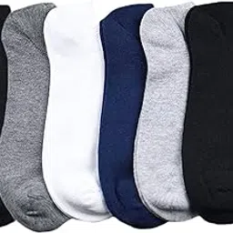 me stores Men's Combed Cotton Plain Ankle Length Sports Socks (Multicolour, Free Size) - Pack of 6 Pair-picture-58