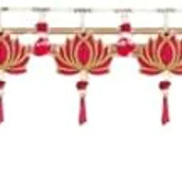 Aksharveda Pearl Belt Toran with Lotus Hangings-picture-47