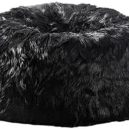 ink craft Bean Bag Chair Cover (Cover Only, No Filler) Giant Faux Fur Bean Bag Cover Soft Fluffy Fur Portable Living Room Sofa Bed for Kids Adults | 4XL (Black)-picture-10