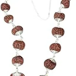 Rudraksha Indrani Mala 1-21 Mukhi Nepali Beads With Gauri Shankar Ganesh Rudraksha Natural Original Certified By Lab For Men Women (Brown)-picture-15
