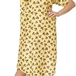 kuberakshi fashion studio llp Dark Yellow Long Dress with Small Floral Print and Korean Sleeves – Satin Womens Elegant Wear-picture-32