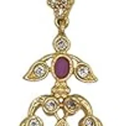 GVG gold plated jewellery simple and small CZ Tikka with multi stones for women and girls(300)-picture-15