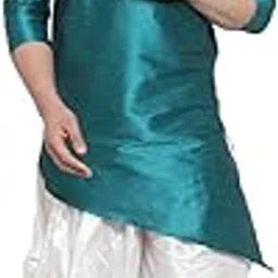 Men's Dupion Silk Dhoti Kurta Set.-image-84