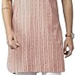 see designs Men's Peach Regular Pure Cotton Pathani Printed Men's Kurta-picture-51