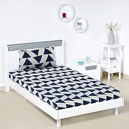 Amazon Brand - Solimo Polyester Aqua Bliss Single Bedsheet with 1 Pillow Cover,95 GSM,144 TC-image-48