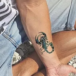 Temporary Tattoo Stickers for Men, Women, Boys & Girls Waterproof Tattoo Stickers Flowers Butterfly Stars angle wolf Armband words 3D Realistic Tattoo Stickers Size 21X15 cm HB-053-image-8