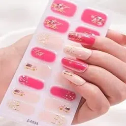 16tips/Sheet Full Cover Summergel Nail Wraps Sticker Stickers 3D Self-Adhesive Bronzing Gold Line French Nail Strips Baking Free - NL-Z-0235-picture-33