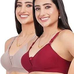liigne Non Padded in B, C and D Cup Bra - Made of Pure Cotton Full Coverage Over Size Non Wired Pushup Soft Cup for T-Shirt Saree Dress Sports Garment for Daily Use Everyday image 1