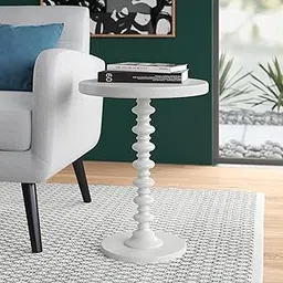 WOOYNEX Nesting Table, Living Room End Table, Bedroom Side Table, Pedestal Modern Coffee Table, Small Space Home Dcor Furniture - White-image-68