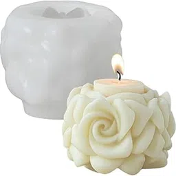 SOFTCREATO Rose Pillar Candle Mold Silicone Flower Mould for Candle Making Molds Resin Art and Crafts Soap Moulds Medium Size-image-4
