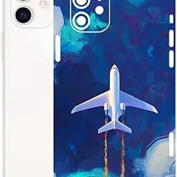 AtOdds Mobile Skin Sticker Wrap | Compatible for iPhone 12 | Scratchproof Matte Finish | Full Coverage for All Sides & Camera Protection (Wander-Jet)-picture-33