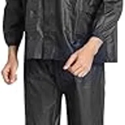 r&d Men's Black Raincoat|Rainsuit|Barsaati|Overcoat with top, Bottom, Cap and Cover-picture-14