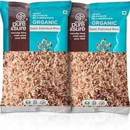 Pure & Sure Organic Rice, Semi Polished 2Kg | 100% Naturally Processed Chawal | Organic Energy Booster | Rich in Fibre | Helps in Controlling Blood Pressure| 1kg each (Pack of 2)-picture-49