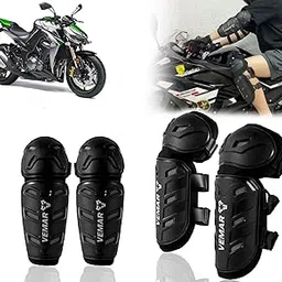 Auto Pearl Motorcycle Knee Shin Guards Elbow Pads, 4 in 1 Monstor Style Knee Shin Safe Protection Armor for Moto Cycling Racing compatible with Z1000 (Black, 4Pcs)-picture-18