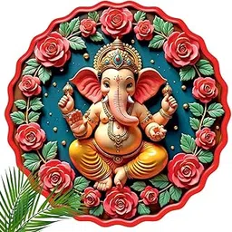 Casa Rica MDF Wooden Wall Art 12x12 Inch | Ganesh Ji Sparkle Laminated Wall Hanging Frame for Living Room, Bedroom, Office & Pooja Room | Modern MDF Home Decor Painting | Wall Hanging Gift Item (GD 004)-picture-22