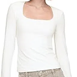 gap Women's Solid Slim Fit Full Sleeves Square Neck Blouse-picture-48