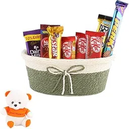 SFU E Com Beautiful Festival Chocolate Gift Hamper | Valentine Love Teddy Bear With Chocolate Combo | Valentine Chocolate Hamper | 328-picture-12