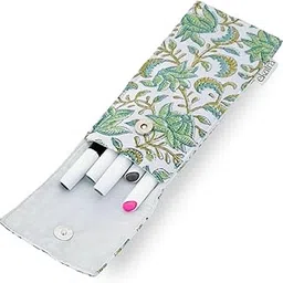 Ekatra Sustainable Pen case/Organizer with Elastic Band | Pen Sleeve Pouch | Pen Protective Case for Pen, Stylus, Touch | Pen Stationery Pouch (Green Floral)-picture-30