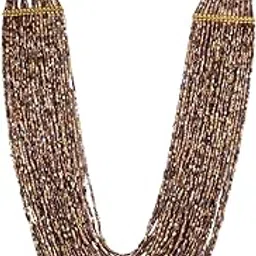 dca Glass Base Metal and Necklace for Women's - (Brown & Gold)-picture-16