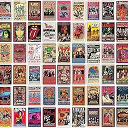 CodersParadise Pack of 54 Rock Band Wall Collage Kit Posters - 4 x 6 Inches Posters for Wall Decoration - Wall Art For Bedroom, Office, Living room, Dorm room - Glue Dots Included-Cardstock-image-45