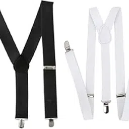 Combo of Black & White Colour Suspender for Men & Women-image-3