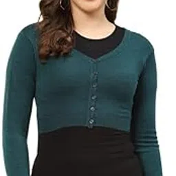 monte carlo Womens Solid V Neck Full Sleeve Blouse Sweater (1232793FS)-picture-24