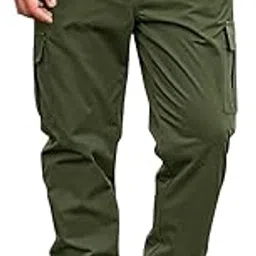 vogaan Casual Solid Men's Regular Cargo Pants with Multiple Pockets | Cotton Cargos for Men-picture-32