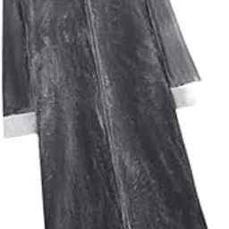 the style sutra Wearable Blanket Sweatshirt Long Zipper Front Nightgown Thick Onesie Pajamas Men Light Grey White M-picture-18