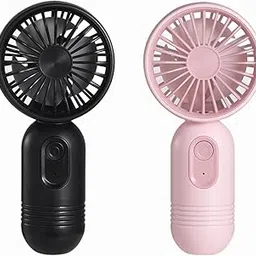 Mini Portable Fan 2 Pack, Cute Handheld Fan Battery Operated Lightweight Small Personal Fan with 3 Speeds and USB Rechargeable Eyelash Fan for Stylish Girl Kids Women Men Office Outdoor Travel Camping-image-56