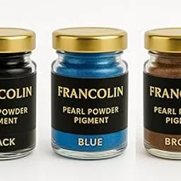 Francolin | Black, Blue & Brown | Mica/Pearl Powder Pigment | Non Toxic | Vibrant Metallic Glowing | for Soap, Epoxy Resin, Painting, Nail Art & Craft, Cosmetic, Slime | 20g*3-image-45