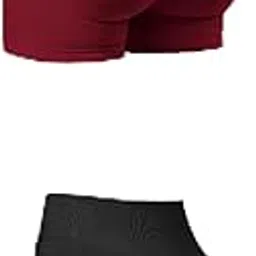 snappsy Yoga Shorts High Waisted Soft Workout Gym Shorts for Running L Wine Red-picture-18