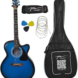 PS Signature 41inch Blue Matte Acoustic Guitar (Free 1 set Strings, 3 Picks, Bag & Belt)-picture-29