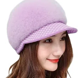 TopiBaaz Women Winter Hat Fashion Beret Cap | Soft Fleece Lined Knit Beanie Warm Visor Caps for Girls & Ladies Fur Woolen Skull Cap-picture-43