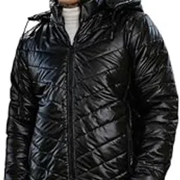 campus sutra Men's Jacket | Stand Collar, Long Regular Sleeves, Zipper Closure, Straight Hem | Solid Woven Quilted For Casual & Daily | Onyx Black-picture-10