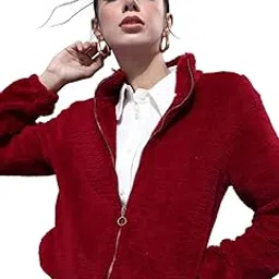 athena lifestyle Women and Girls Polyester PU Coated Regular Fit Long Sleeves Solid Zip Detail Sweatshirt-picture-13