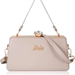 misha Dazzling Mirage Clutch, Crossbody Handbag, Rose Gold Hardware, Compact Size-picture-34