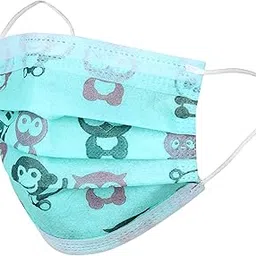 Mango People Kids Face Masks, 3-Ply Disposable, Light Blue with Panda Print, Pack of 100, Ages 4-12 Years-picture-17