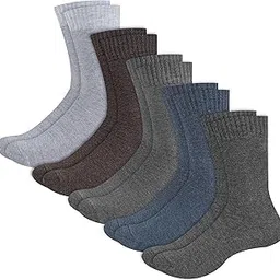 swagr Thermal Woolen Winter Calf Length Socks for Men Thick Terry Towel Cushion Socks, Free Size, Pack of 5, Multicolour-picture-55