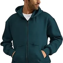 kushi flyer Men Solid Regular Fit Full Zipper Hooded Neck Sweatshirt with Kamgaroo Pocket-picture-12