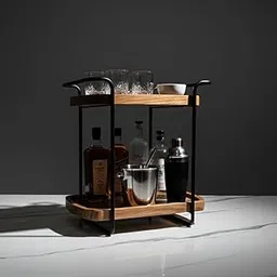 CAR-O-BAR Premium Multipurpose Wine Rack & Organizer | 2-Tier Wooden Serving Shelf | Countertop Wine & Whiskey Rack Mini Bar Organizer | Multipurpose Retro Bar Shelf for Home & Kitchen-picture-23