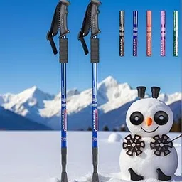 Fayleeko Trekking Poles, Collapsible Lightweight Shock-Absorbent Hiking Walking Sticks Adjustable Aluminum Hiking Poles for Women Men Kids (2 Pack (Blue))-picture-30