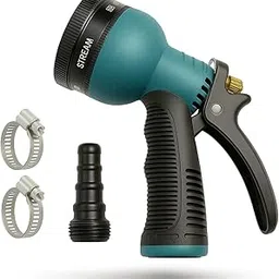 EPISKEY Garden Hose 7 Pattern High Pressure Garden Hose Nozzle Water Spray Gun With Leak Proof 2 Pcs Metal Grip Lock Gardening Washing Gun (MULTI COLOUR) (100_PRO)-picture-11