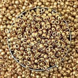 Sana Mega Mart Sugar Beads/Seed Beads- Embroidery Material for Aari Work, Jewellery Making and Hand Embroidery- Colour and Weight (Gold, 100g)-picture-54