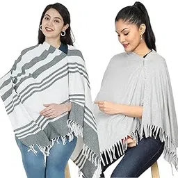 nene Mother's Multi-Purpose Large Size Nursing/Feeding Scarf-Wrap Stole Combo- Pack of 2 (Grey::Grey-Solid) (Green::Grey-Solid)-picture-34