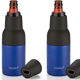 YELONA Frosty Beer Bottle/Can Cooler with Built-in Bottle Opener | Insulated Stainless Steel Cooler for 330ml & 500ml Cans & 330ml Pints | Keep Drinks Ice-Cold | Royal Blue 2 Piece-picture-14