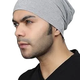 bismaadh Unisex Soft Cotton Fashion Slouchy Beanie Skull Hair Cover Sleep Cap Hat for Frizzy Natural Curly Hair Protection Pack of 1-picture-21