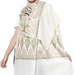 weavers villa Women's Kashmiri Aari Embroided Cashmilon Stoles, Shawls, Wraps (SIZE: 30" X 80")-picture-51